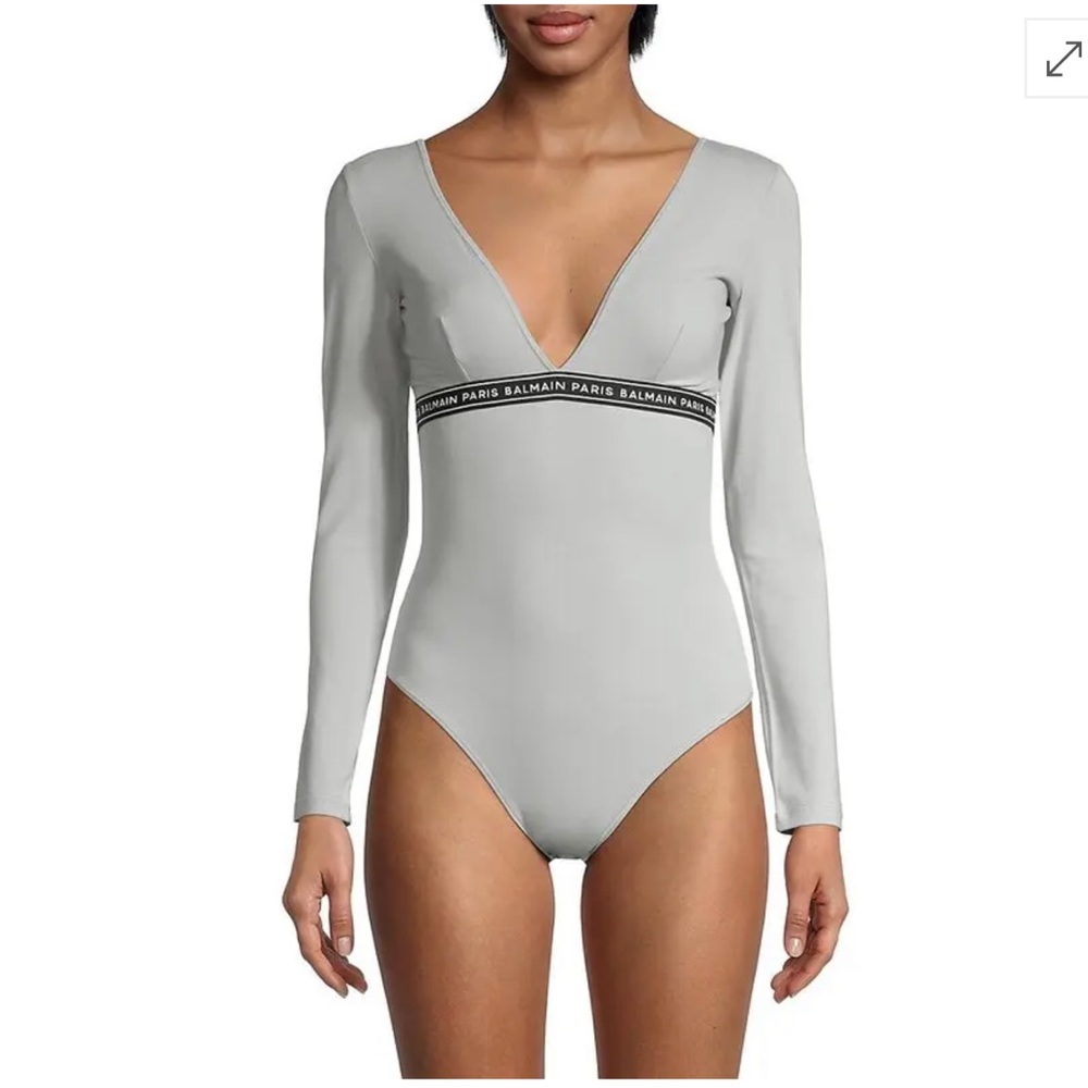 BALMAIN***Gray Bodysuit Top**F38; US 6**$405